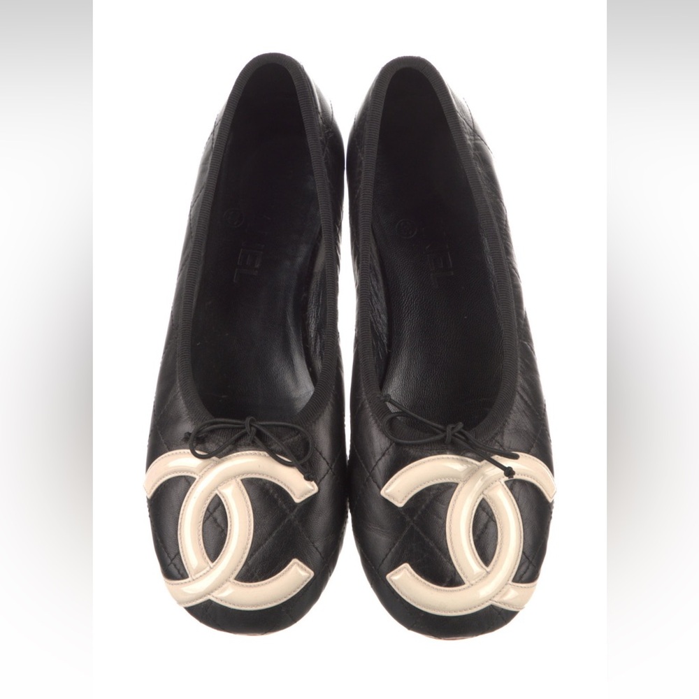 2010 Chanel Cambon Quilted Leather Flats